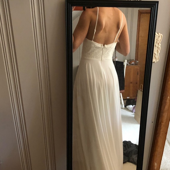 Lulu’s formal gown white and lace NWT - Picture 2 of 5